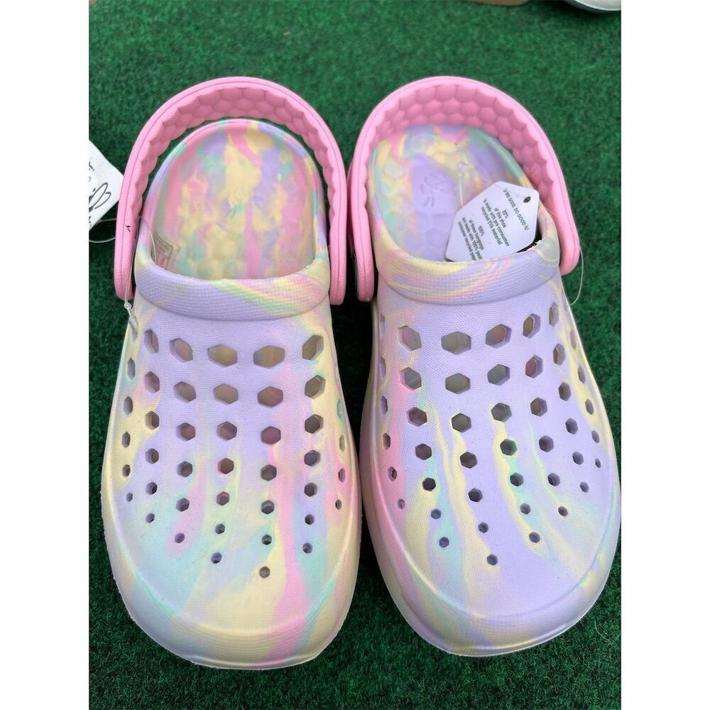 Joybees Kids Multicolor Clogs Toddler Slip-On Shoes Pastel Swirl - Picture 3 of 3